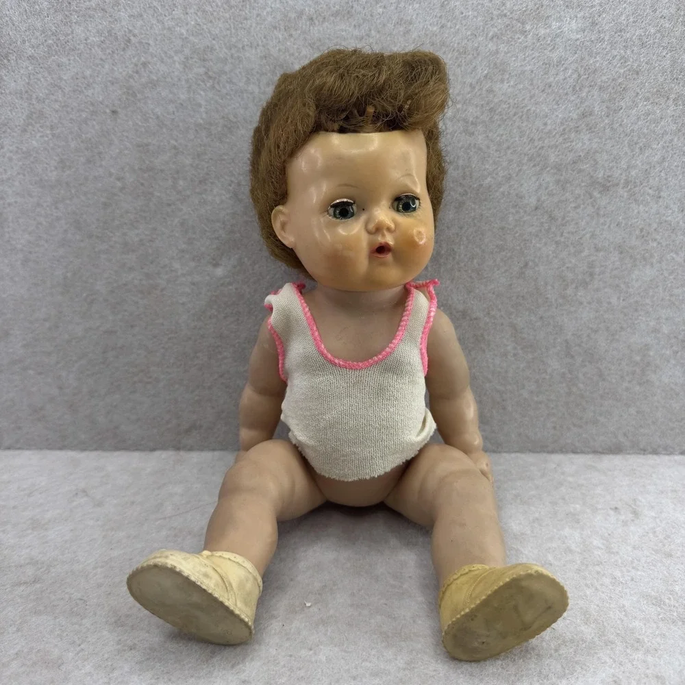 Vintage 1950s 12 In American Character Tiny Tears Hard Plastic Baby‎ Doll